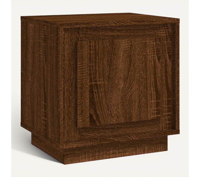Table De Chevet Chêne Marron 44x35x45 Cm Bois Contreplaqué