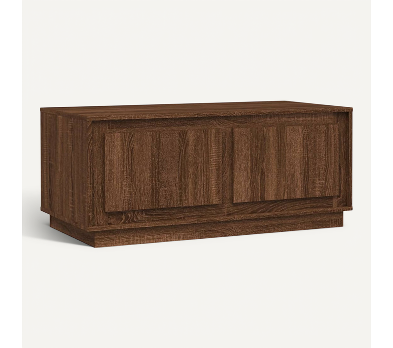 Table Basse Chêne Marron 102x50x44 Cm Bois Contreplaqué