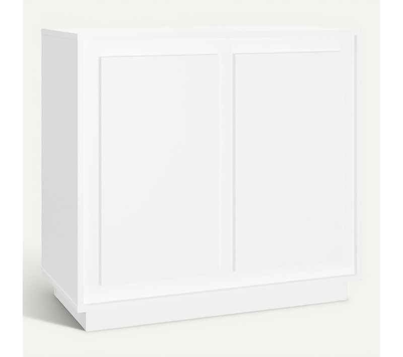Buffet Blanc 80x34x75 Cm Bois Contreplaqué