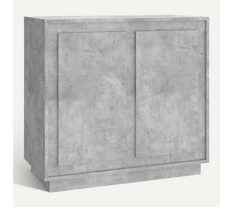 Buffet Gris Béton 80x34x75 Cm Bois Contreplaqué