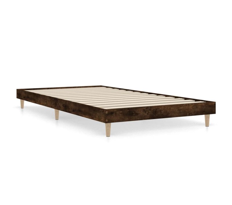 Cadre De Lit Chêne Fumé 100x200 Cm Bois Contreplaqué