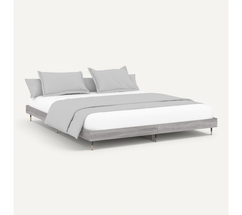 Cadre De Lit Sonoma Gris 200x200 Cm Bois Contreplaqué