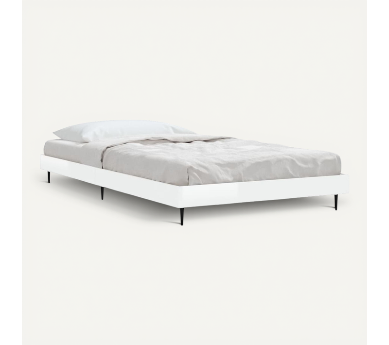 Cadre De Lit Sans Matelas Blanc Brillant 90x200 Cm