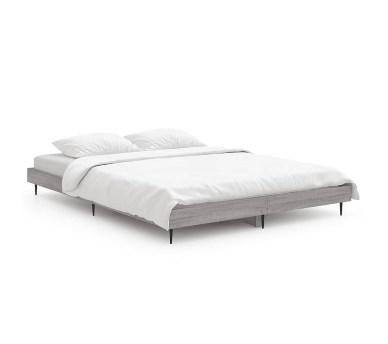 Cadre De Lit Sans Matelas Sonoma Gris 140x190 Cm