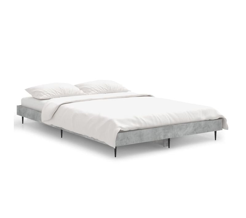 Cadre De Lit Sans Matelas Gris Béton 120x190 Cm