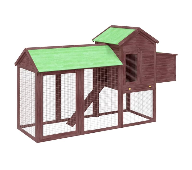 Poulailler Moka 193x65x117 Cm Bois Massif De Pin