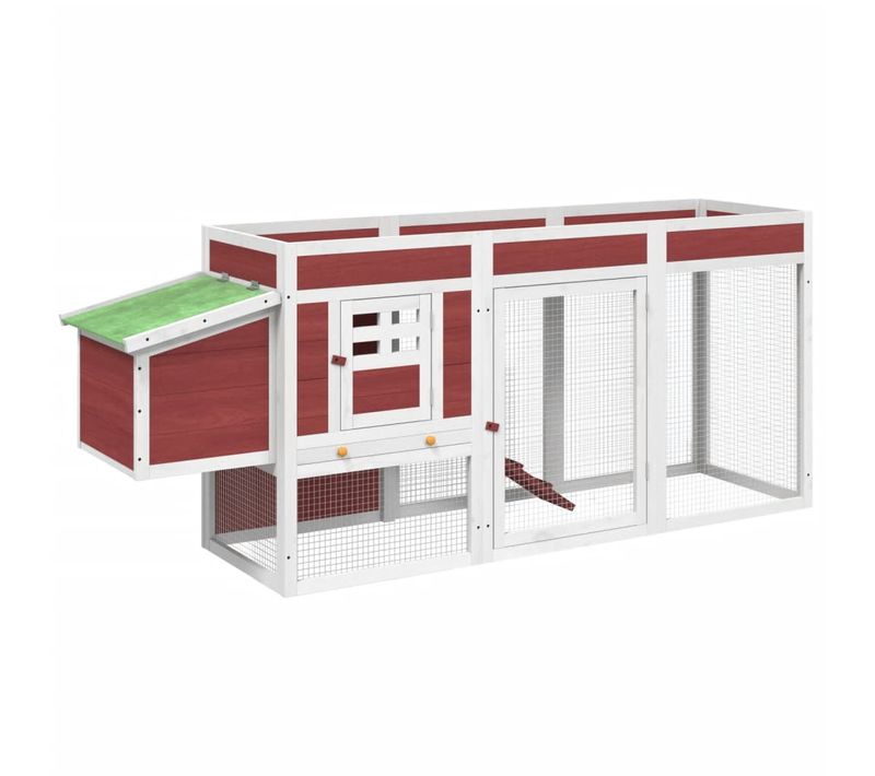 Poulailler Moka 204x50x84 Cm Bois Massif De Pin