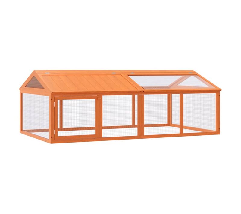 Enclos Animaux Marron 200x112,5x74 Cm Bois Massif De Pin