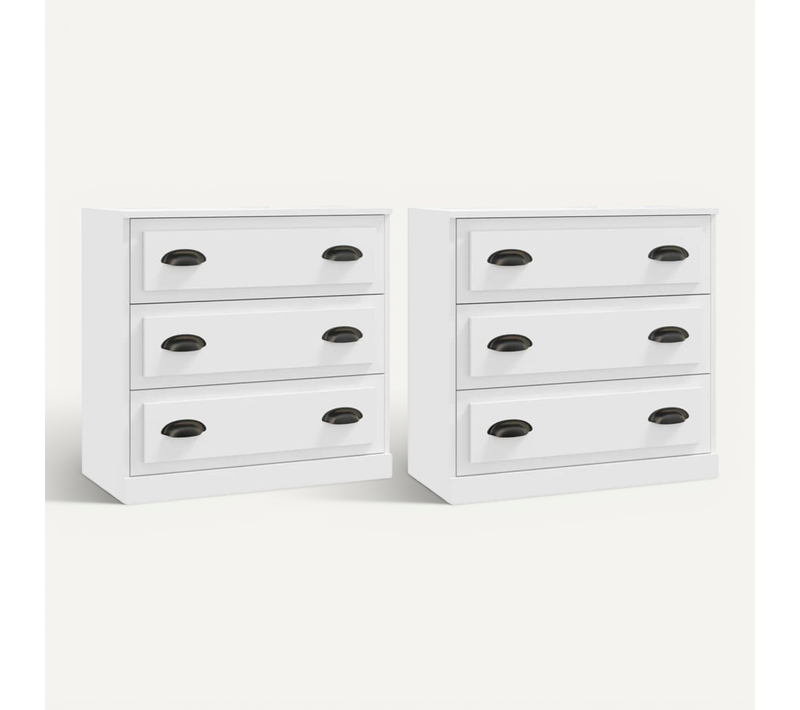 Buffets 2 Pièces Blanc Bois Contreplaqué