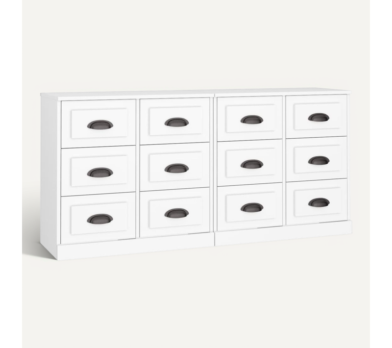 Buffets 2 Pièces Blanc Bois Contreplaqué
