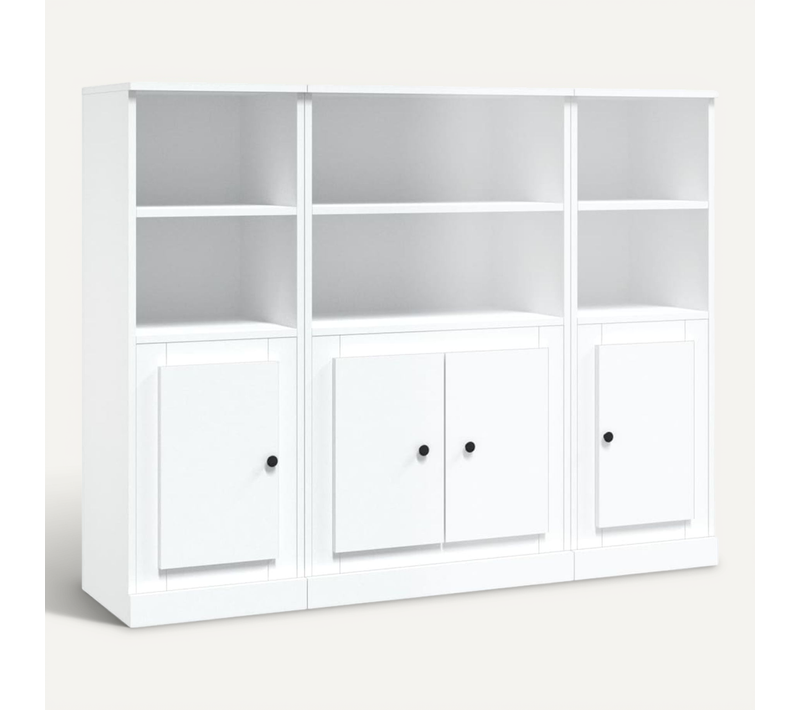 Buffets 3 Pièces Blanc Bois Contreplaqué