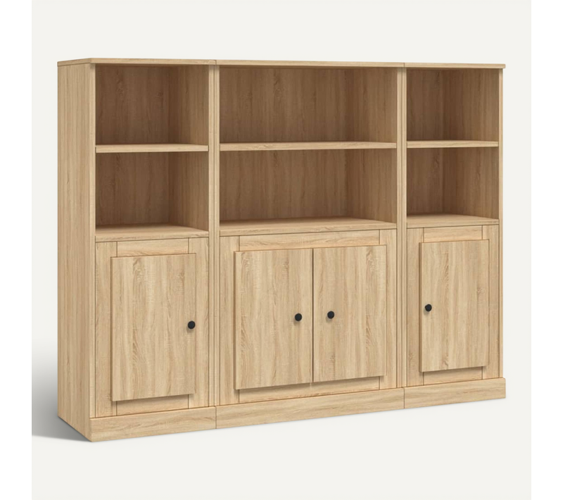 Buffets 3 Pièces Chêne Sonoma Bois Contreplaqué
