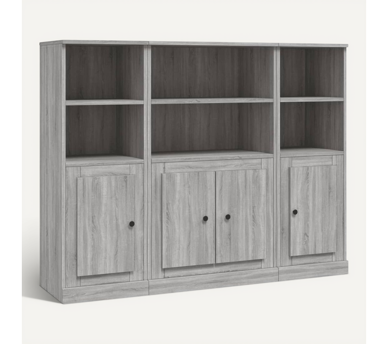 Buffets 3 Pièces Sonoma Gris Bois Contreplaqué