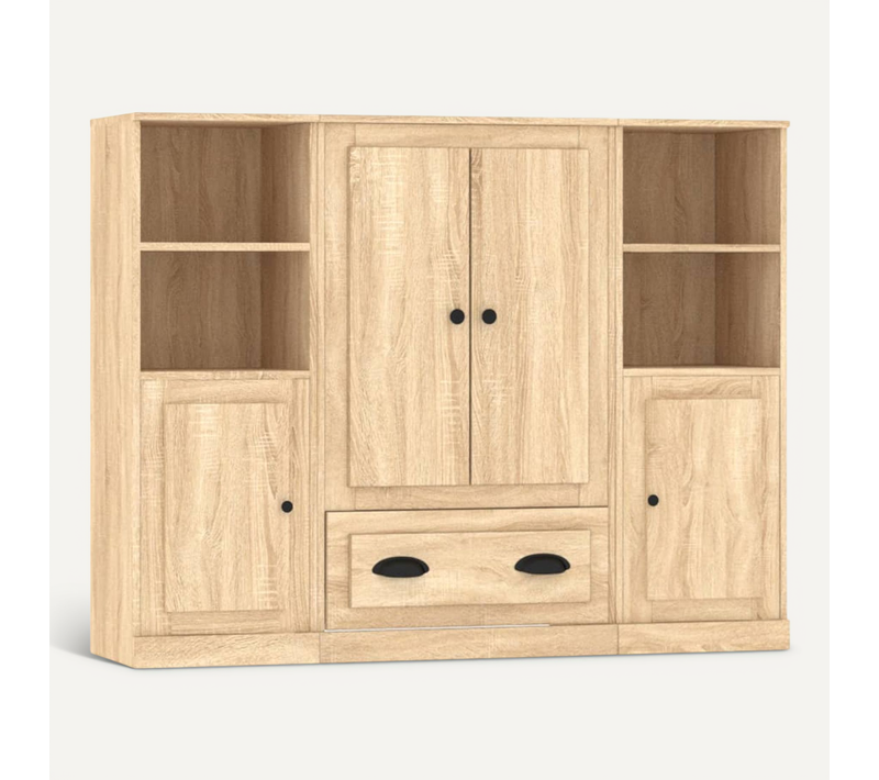 Buffets 3 Pièces Chêne Sonoma Bois Contreplaqué