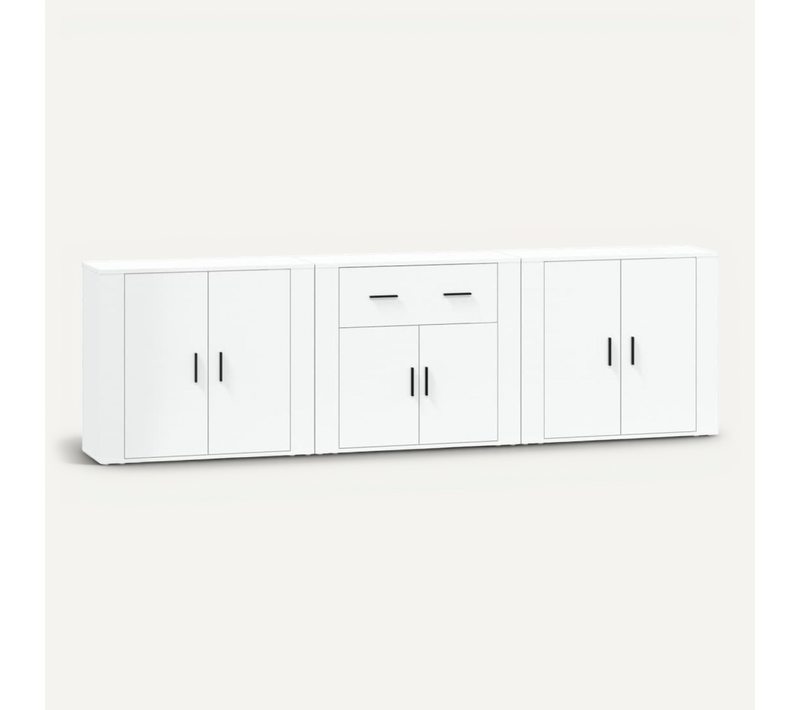 Buffets 3 Pièces Blanc Bois Contreplaqué