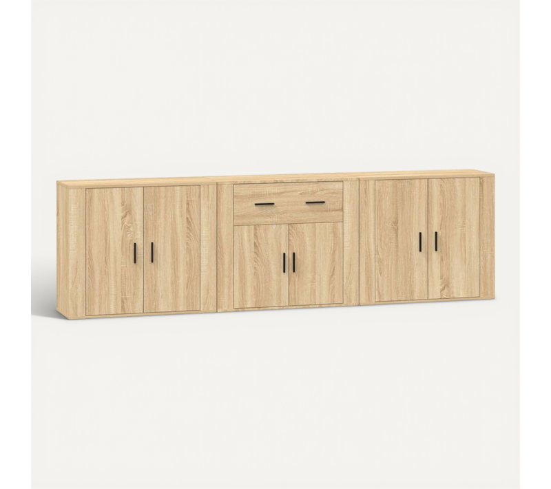 Buffets 3 Pièces Chêne Sonoma Bois Contreplaqué