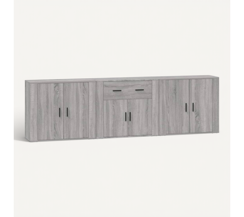 Buffets 3 Pièces Sonoma Gris Bois Contreplaqué