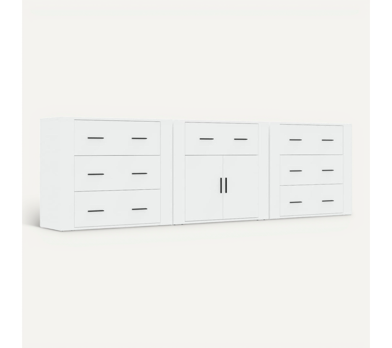 Buffets 3 Pièces Blanc Bois Contreplaqué