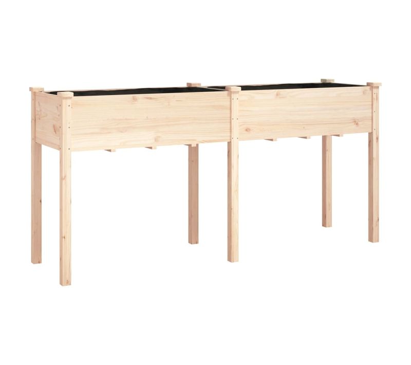 Jardinière Avec Doublure 161x45x76 Cm Bois Massif De Sapin
