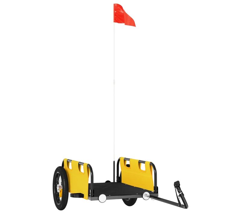 Remorque De Vélo Jaune Tissu Oxford Et Fer