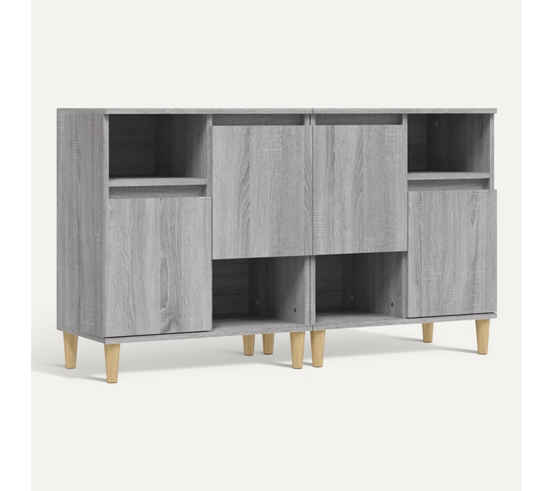 Buffets 2 Pièces Sonoma Gris 60x35x70 Cm Bois Contreplaqué