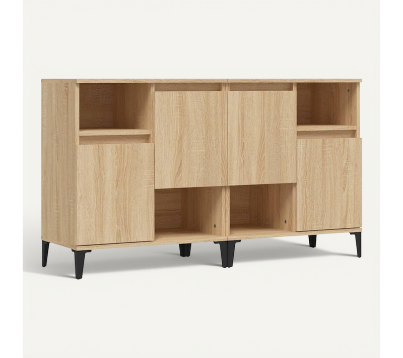 Buffets 2 Pièces Chêne Sonoma 60x35x70 Cm Bois Contreplaqué