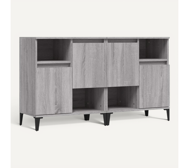 Buffets 2 Pièces Sonoma Gris 60x35x70 Cm Bois Contreplaqué