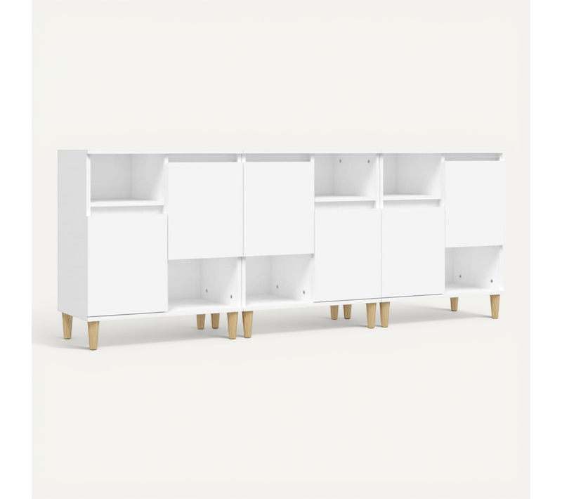 Buffets 3 Pièces Blanc 60x35x70 Cm Bois Contreplaqué