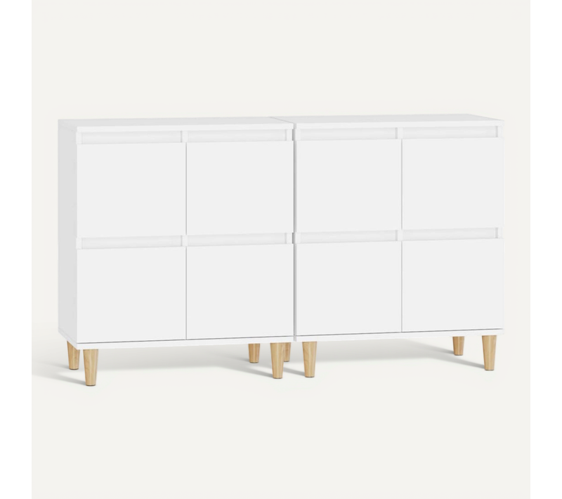 Buffets 2 Pièces Blanc 60x35x70 Cm Bois Contreplaqué