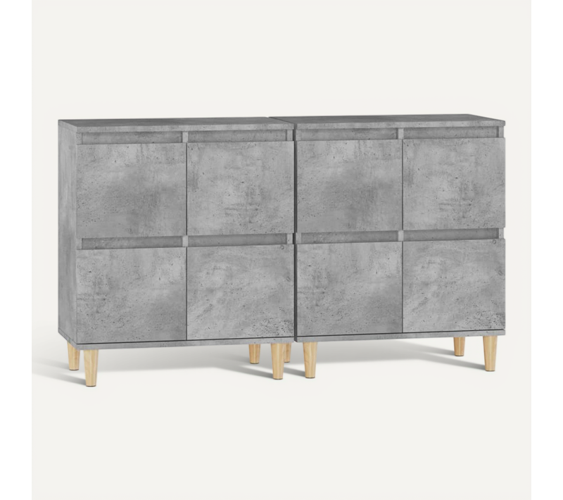 Buffets 2 Pièces Gris Béton 60x35x70 Cm Bois Contreplaqué