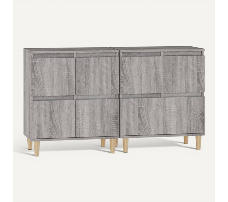 Buffets 2 Pièces Sonoma Gris 60x35x70 Cm Bois Contreplaqué