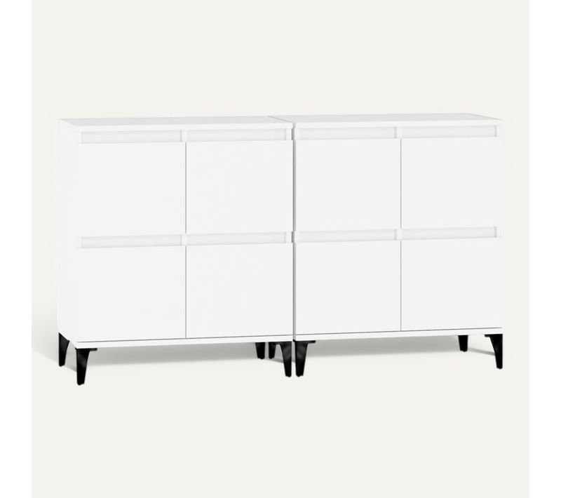 Buffets 2 Pièces Blanc 60x35x70 Cm Bois Contreplaqué
