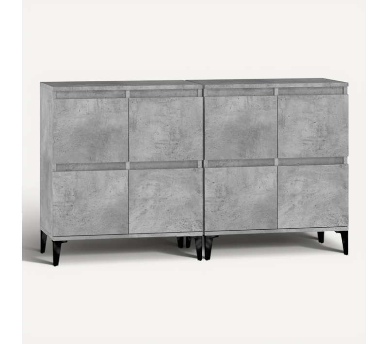 Buffets 2 Pièces Gris Béton 60x35x70 Cm Bois Contreplaqué