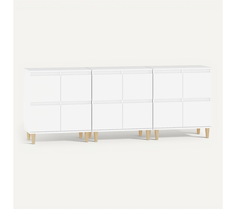 Buffets 3 Pièces Blanc 60x35x70 Cm Bois Contreplaqué