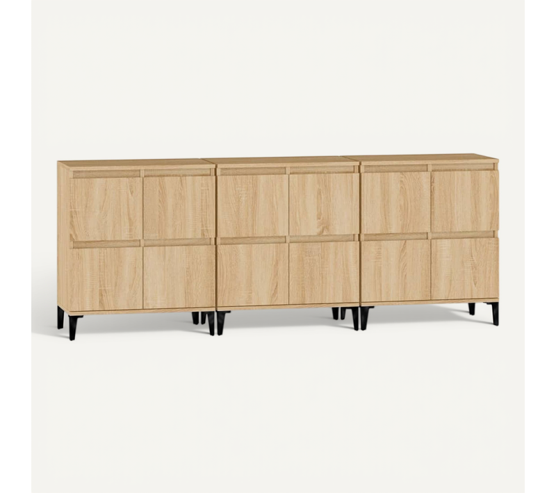 Buffets 3 Pièces Chêne Sonoma 60x35x70 Cm Bois Contreplaqué