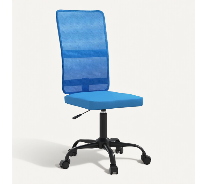 Chaise De Bureau Réglable En Hauteur Bleu Tissu En Maille