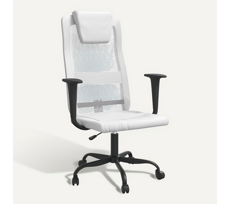 Chaise De Bureau Réglable En Hauteur Blanc