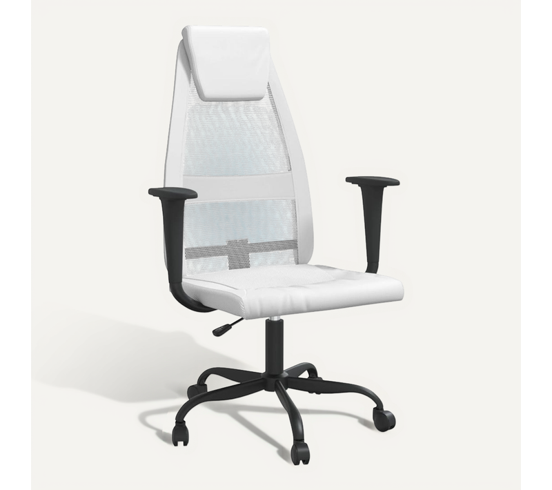 Chaise De Bureau Réglable En Hauteur Blanc