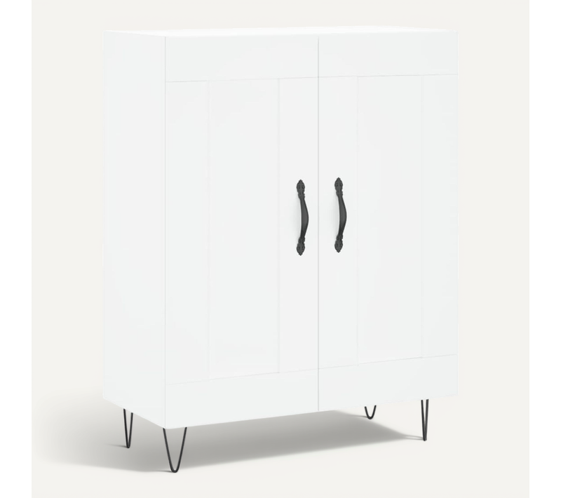 Buffet Blanc 69,5x34x90 Cm Bois Contreplaqué