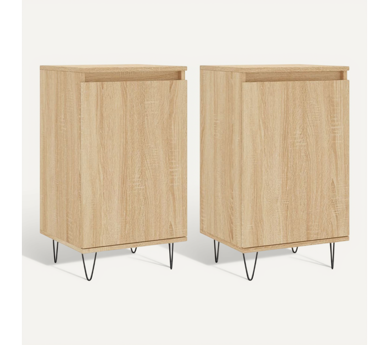 Buffets 2 Pièces Chêne Sonoma 40x35x70 Cm Bois Contreplaqué