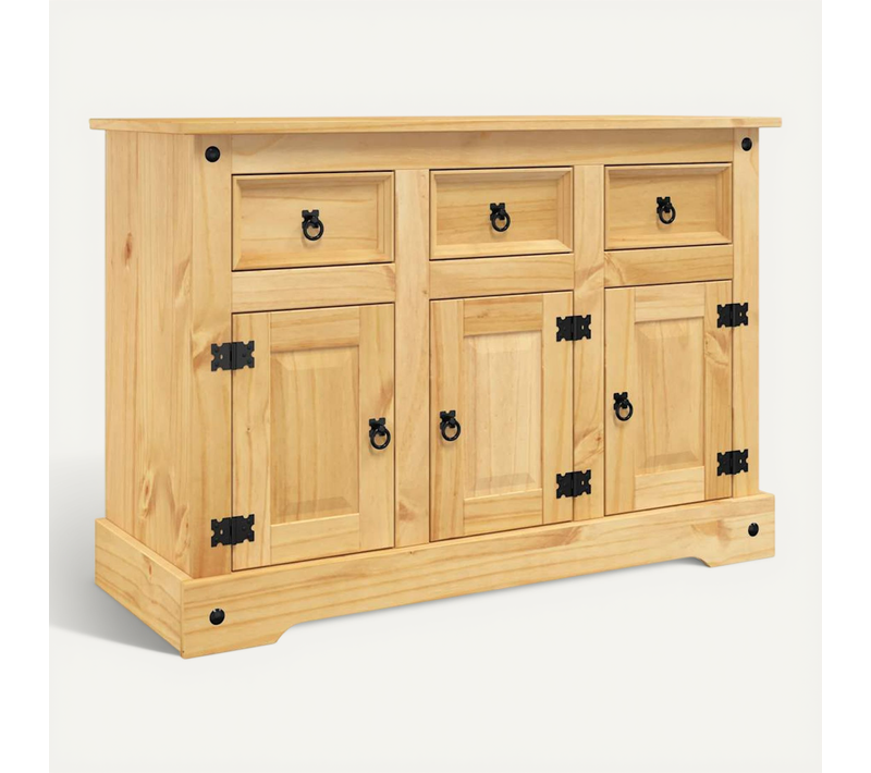 Buffet « Corona » Marron 112 X 44 X 78 Cm Bois Massif Pin Mexicain