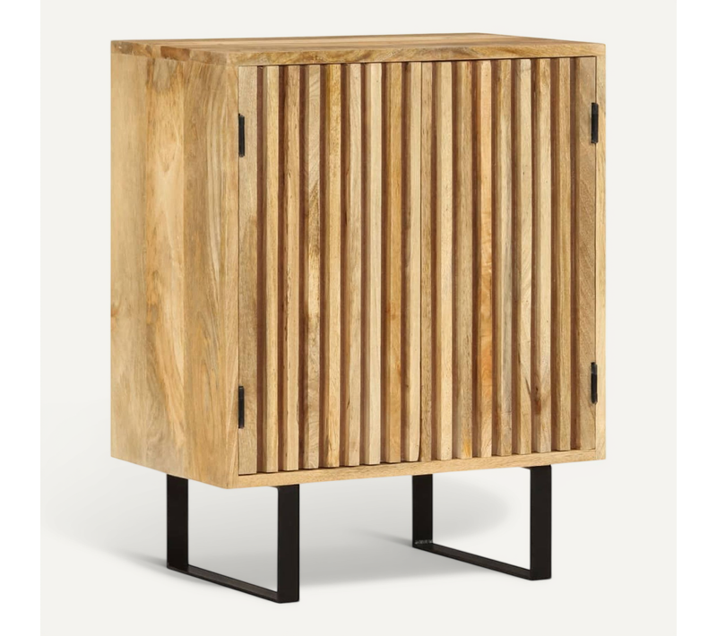 Buffet Avec 2 Portes 55x35x70 Cm Bois Massif De Manguier