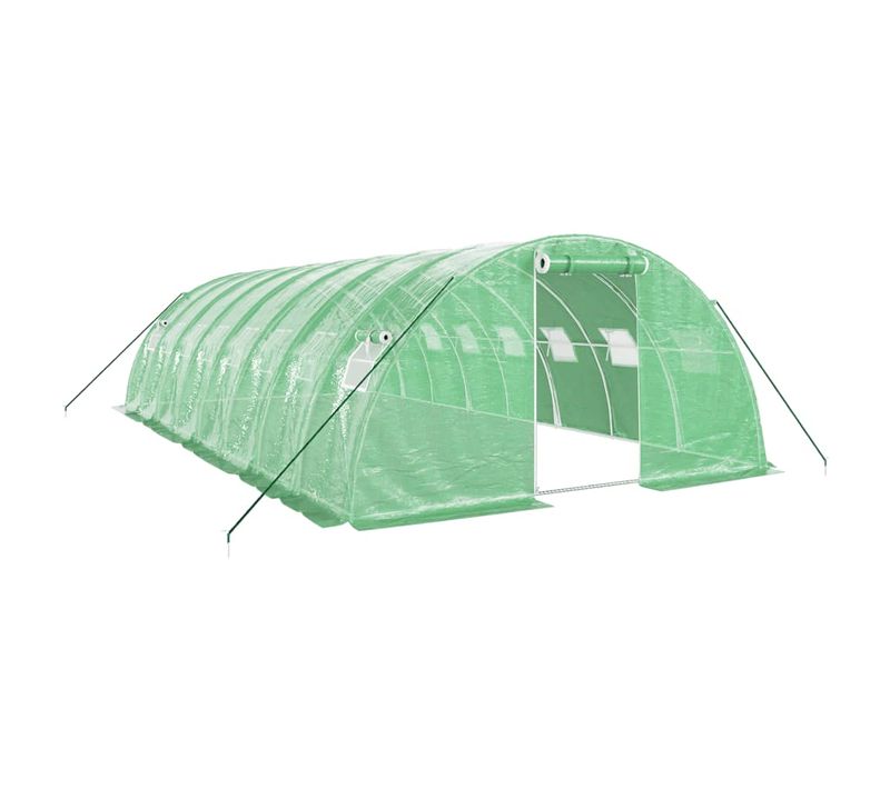 Serre Avec Cadre En Acier Vert 32 M² 8x4x2 M