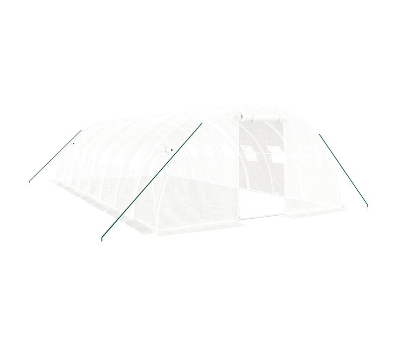 Serre Avec Cadre En Acier Blanc 32 M² 8x4x2 M