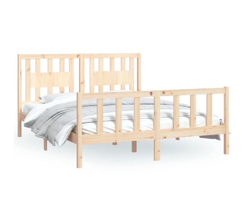 Cadre De Lit Sans Matelas Bois Massif De Pin 160x200 Cm