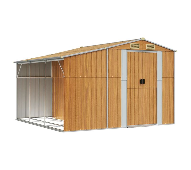 Abri De Jardin Résistant Aux Intempéries Cabine Extérieure Acier Galvanisé 277x279x179 Cm