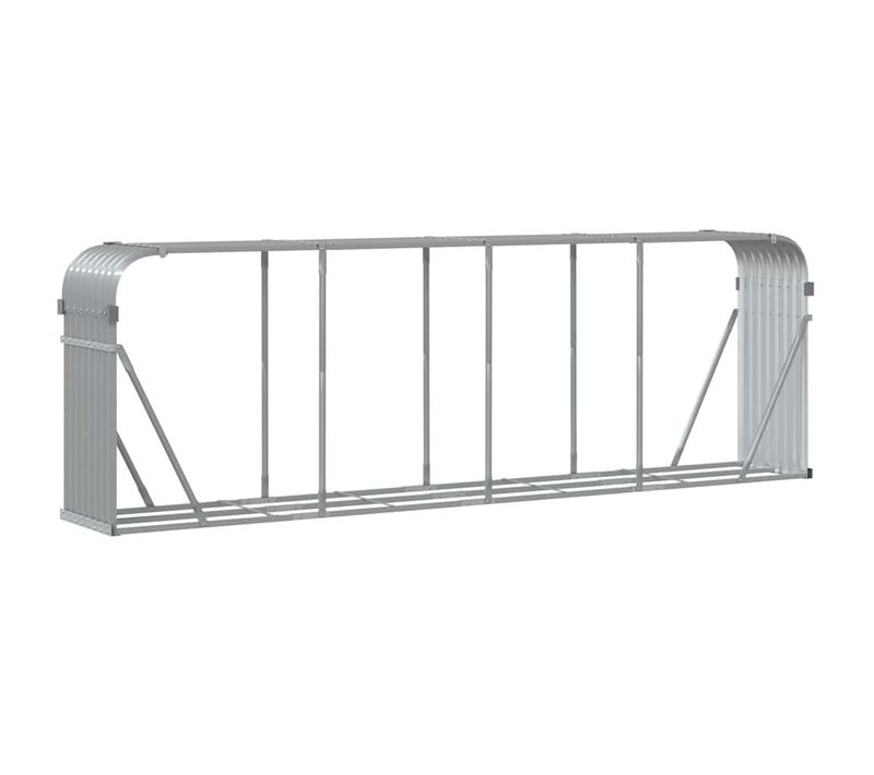 Porte-bûches Gris Clair 300 X 45 X 100 Cm Acier Galvanisé