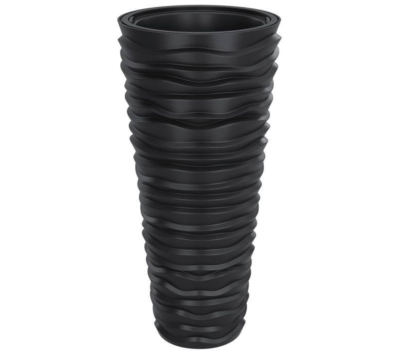 Jardinière Et Intérieur Amovible Anthracite Aspect Rainuré