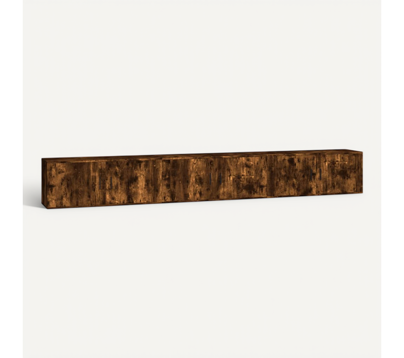 Meubles TV Muraux 3 PCs Chêne Fumé 100x34,5x40 Cm