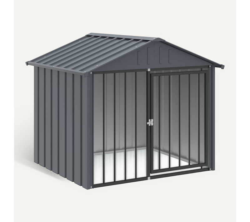 Niche Pour Chien Avec Toit Noir 117x103x102 Cm Acier Galvanisé